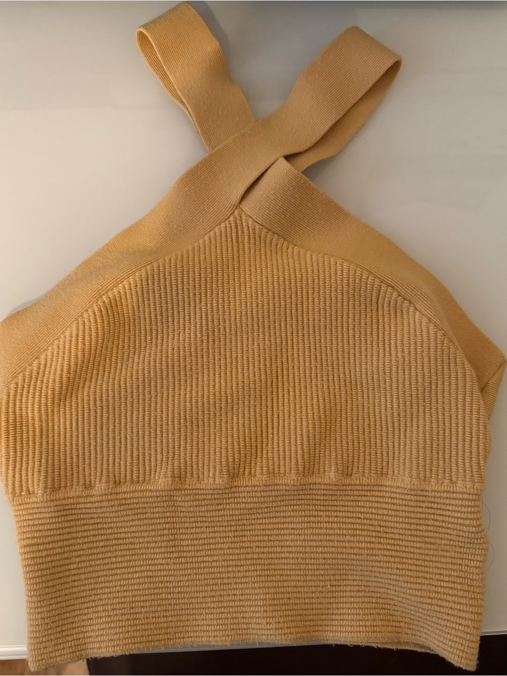 Abercrombie & Fitch Ribbed Halter Tank - Mustard Yellow